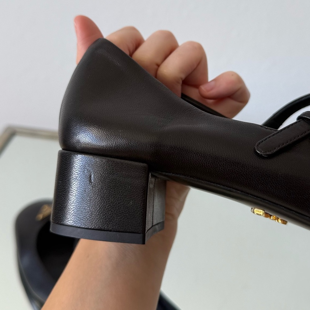 New PRADA Leather Mary Jane Ballerina Pumps - Nero $1,120 40 - Picture 8 of 14